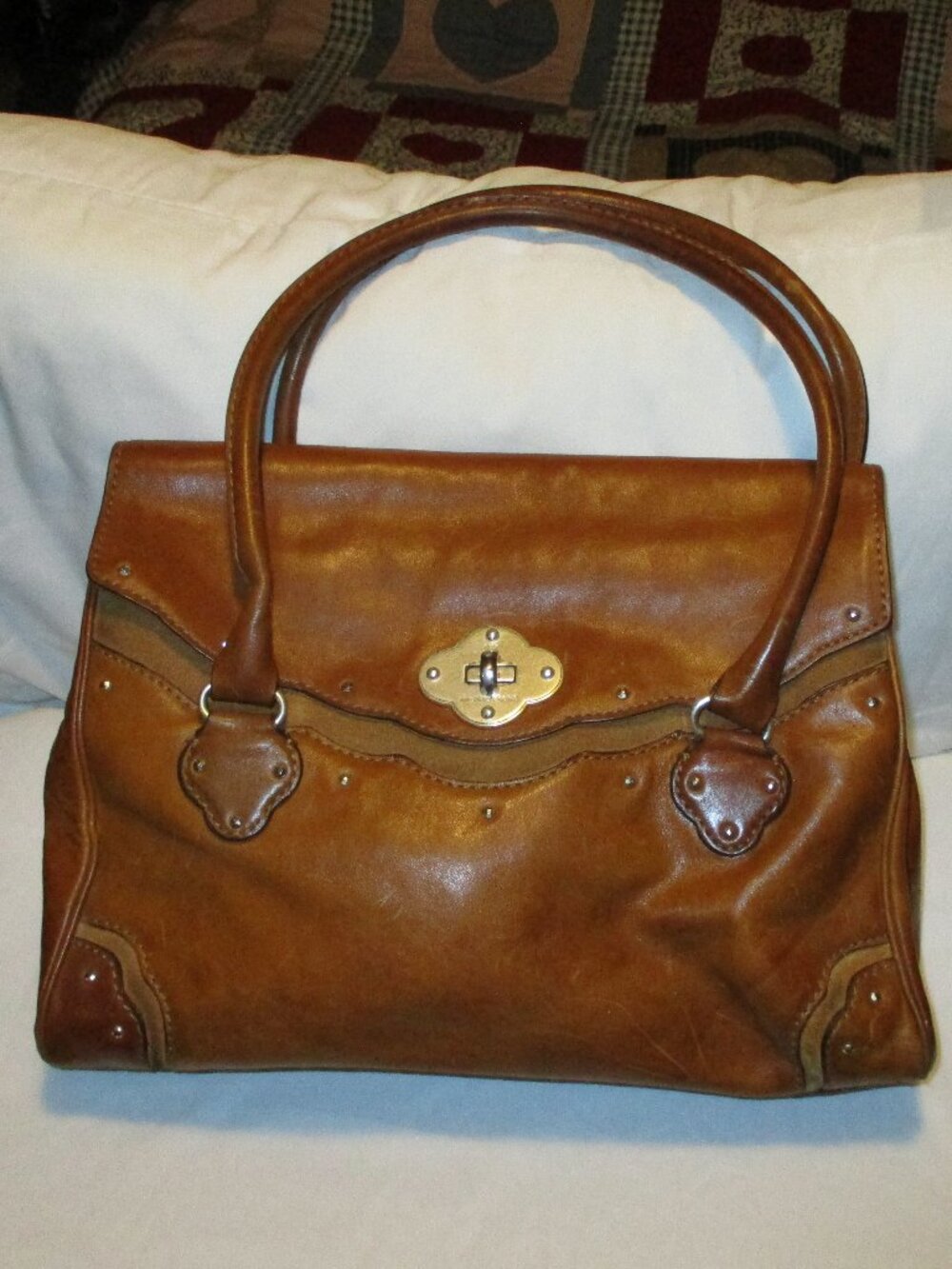 Michael Kors vintage, all leather and suede brown satchel